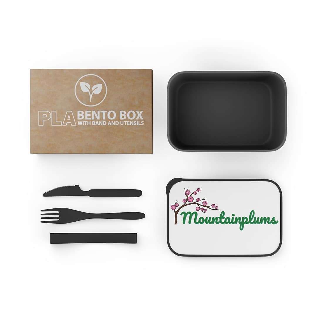 Authentic Mountain Plums Bento Box with Band and Utensils - Image 3