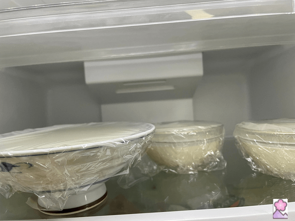 Annin tofu chilling in the refrigerator