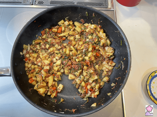 Savory Corned Beef Hash in a skillet, ready to serve