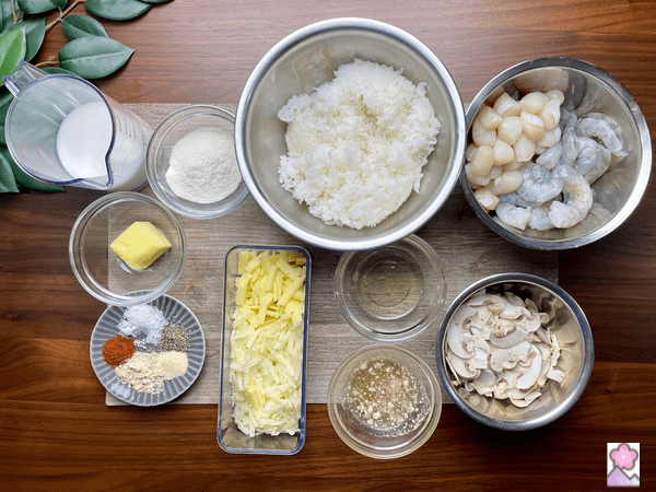 Doria ingredients on a board