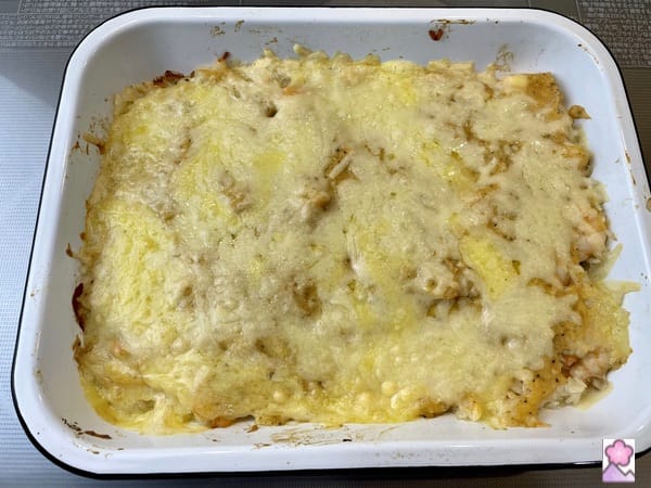 A pan of baked Doria