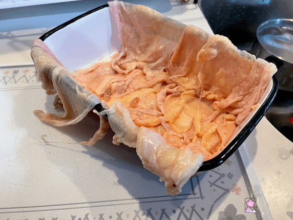 Chicken chin stretched across a terrine pan