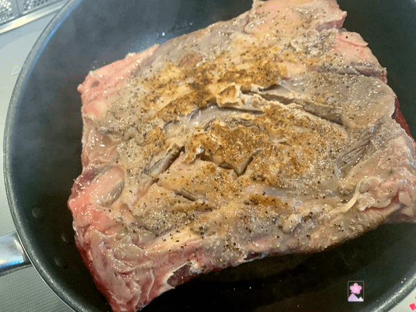 Ribeye Roast seared in cooking oil