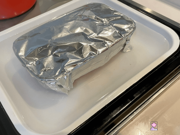 Terrine in a bath of boiling water