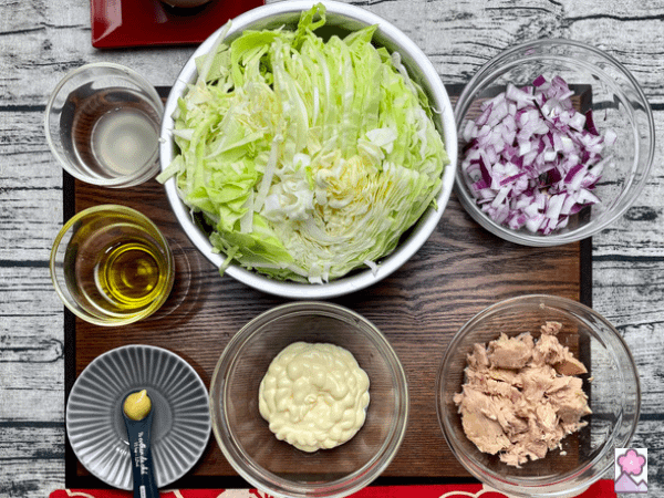 Tuna and Cabbage Salad ingredient board