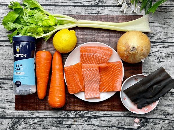 Ingredient board for poached salmon