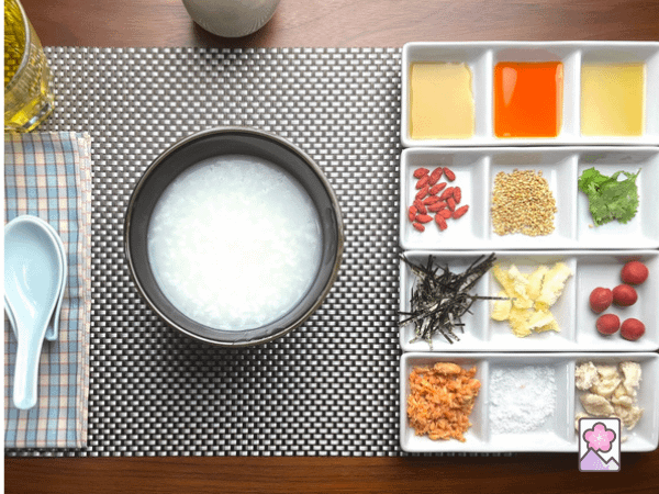 Okayu with toppings