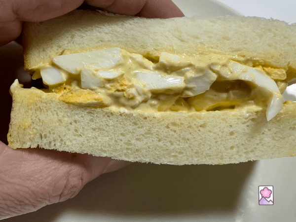 A close up of a Japanese Egg Salad Sandwich