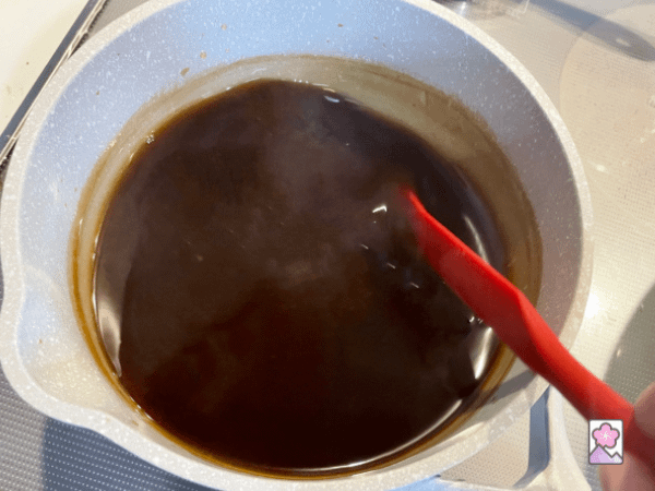 Heating coffee and sugar on the stove