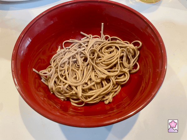Prepared Soba Noodles in a bowl