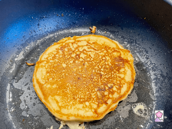 A crispy Vichyssoise potato pancake in the skillet