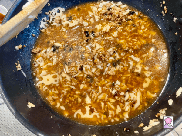 Cooking the lobster sauce. About to add potato starch