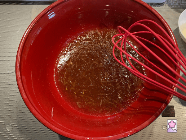 The tangly lime based ceviche dressing is whisked together in a separate bowl