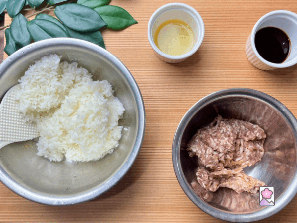 Italian Sausage Onigiri ingredient board