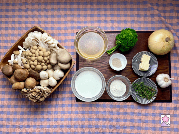 Ingredients for Mushroom Fricassée