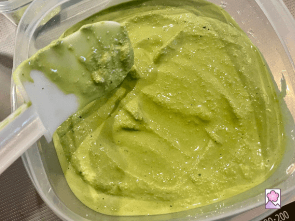 Soft ice cream in a container before freezing