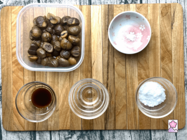 Ingredients for chestnut puree