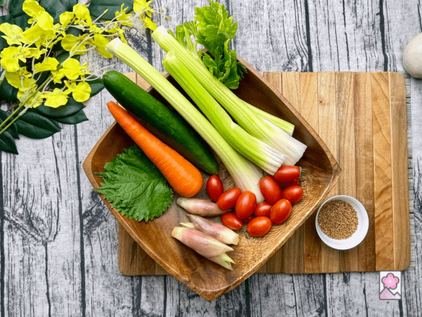 Japanese Celery Salad Ingredient board