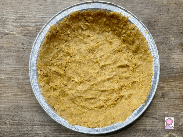 Graham cracker pie crust in a pie plate