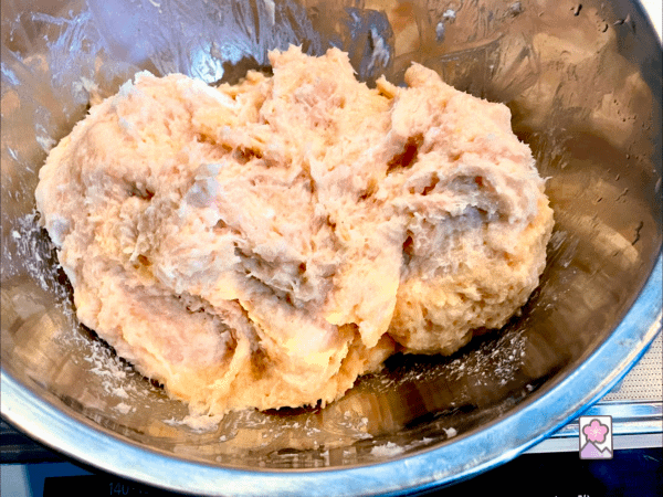 Chicken roll mixture after processing