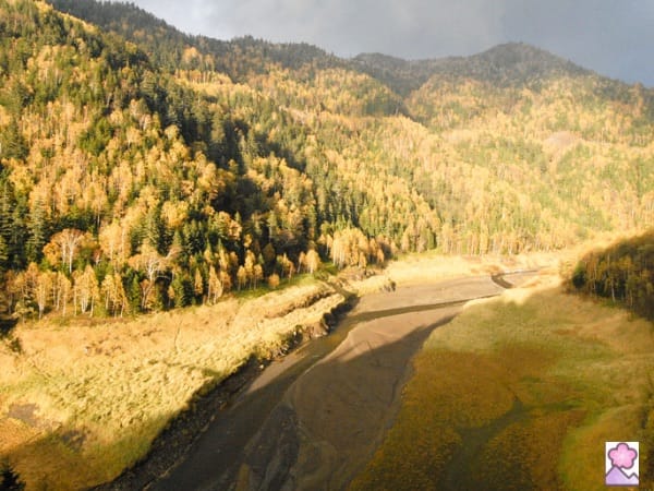 Beautiful Ishikari River in the autumn