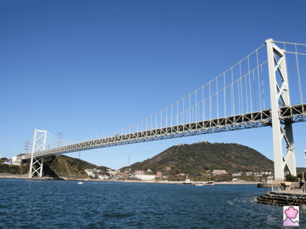 A suspension bridge crossing straits