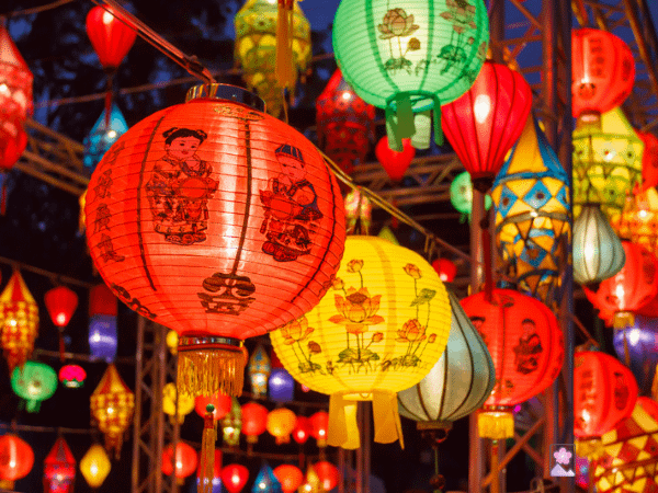 Lanterns light up the evening during the Kanto Lantern Festival in Akita.