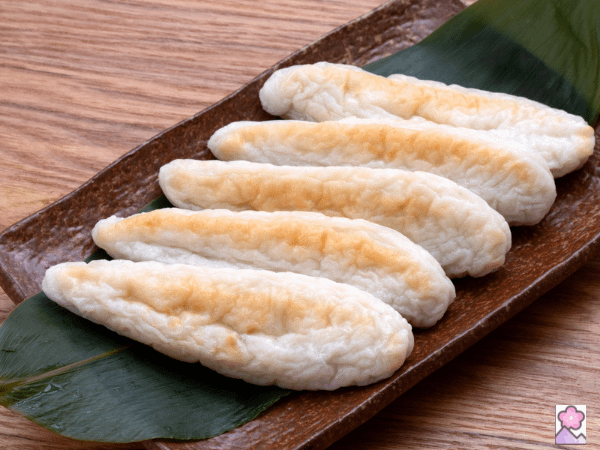 Flavors of Tompkins -Sasa Kamaboko lined up on a plate