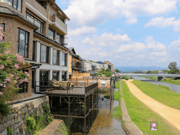 Terraces line the Kamo river