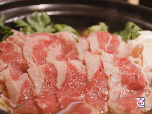Shabu shabu meat on a tray