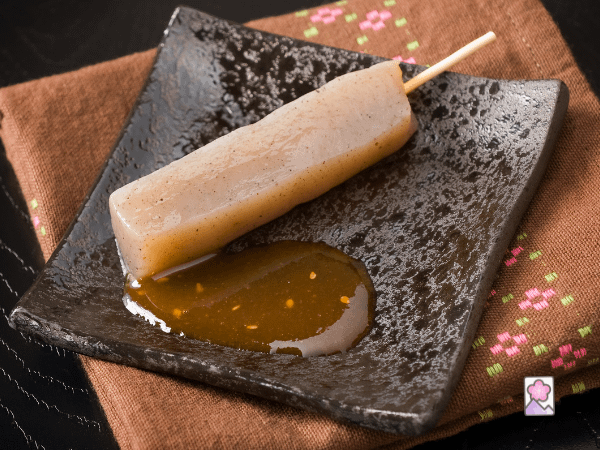 Grilled konnyaku on a stick with miso sauce,