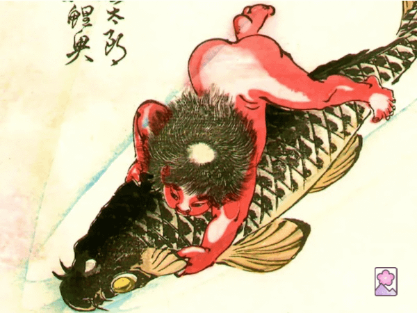 Kintaro seizing a trout