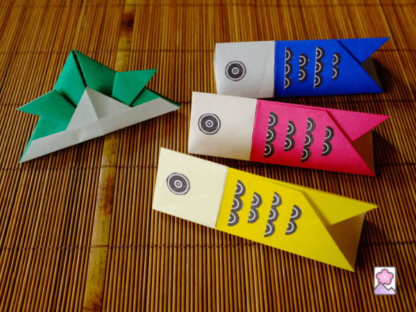 Origami carp and Samurai hat