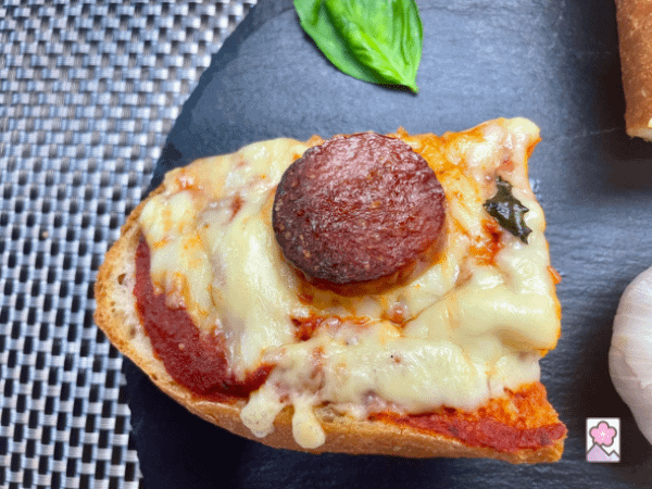A slice of pizza bread