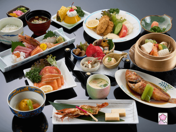A beautiful arrangement of dishes arranged to be aesthetically pleasing