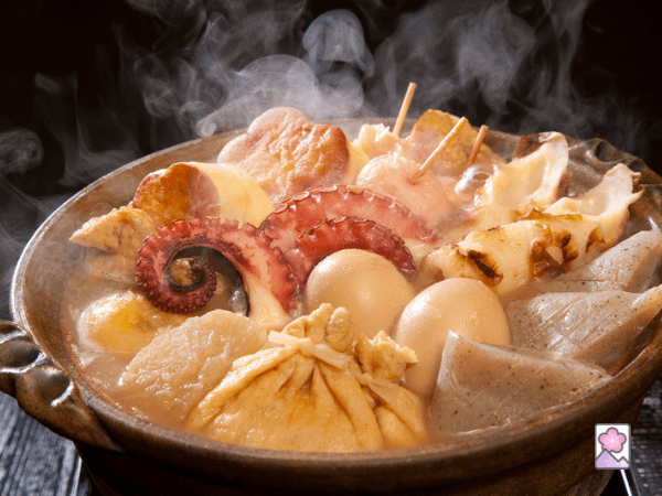 Oden is snugly fit into small cooking pot