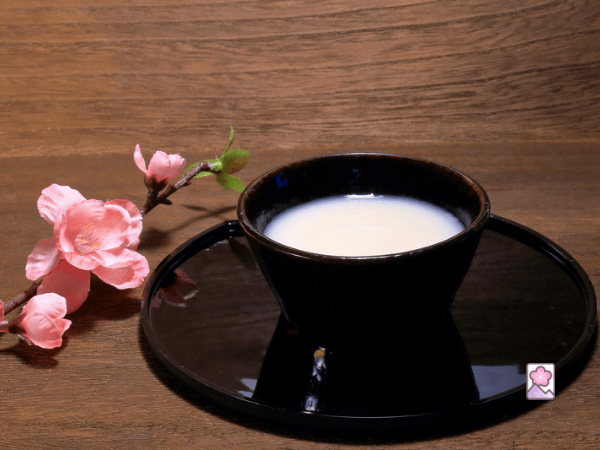 Sweet rice sake in a cup